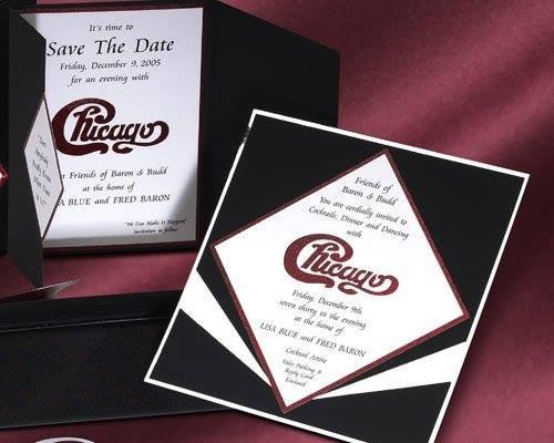 A Custom Lasercut Invitation for a great party that had Chicago headline!