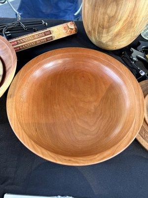 Cherry shallow bowl w/food safe finish