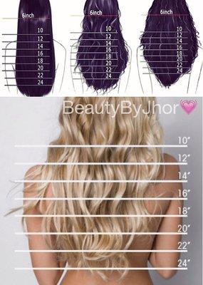 Hair Extension Lengths according to texture