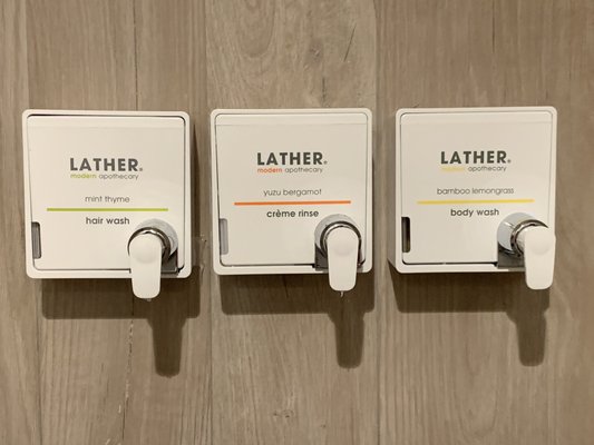 Amenities in the showers