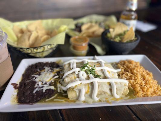 Steak enchiladas, tacos