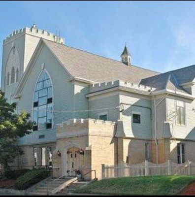 The front of this beautiful church that has recently been professionally restored.