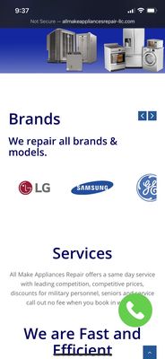 Clearly the website shows they repair Samsung...