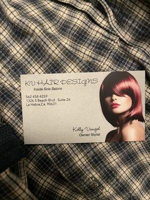 Kelly's business card