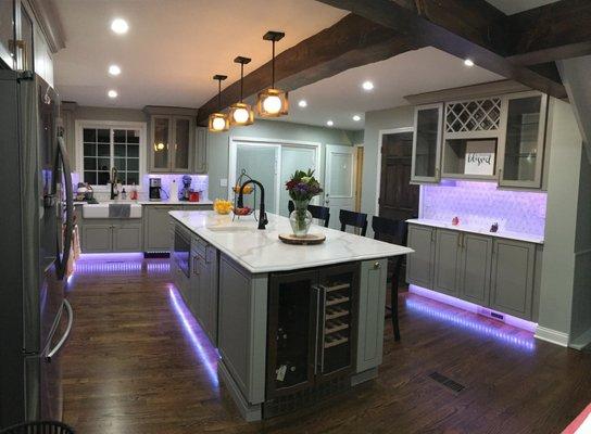 complete kitchen remodel with led lights