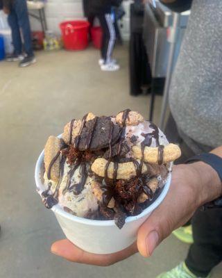 Double scooped chocolate churro's & oreo sundae