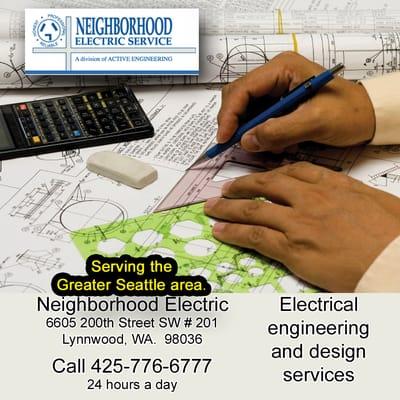 Electrical services for Seattle, Shoreline, Silver Lake, Totem Lake, and Woodway. In-house professional engineering services.