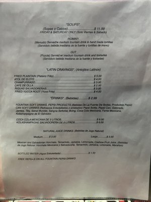 Menu Back