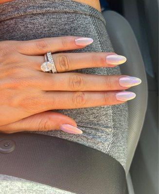 Gel extensions with chrome top by Tina ( Not sure about correct spelling of her name)