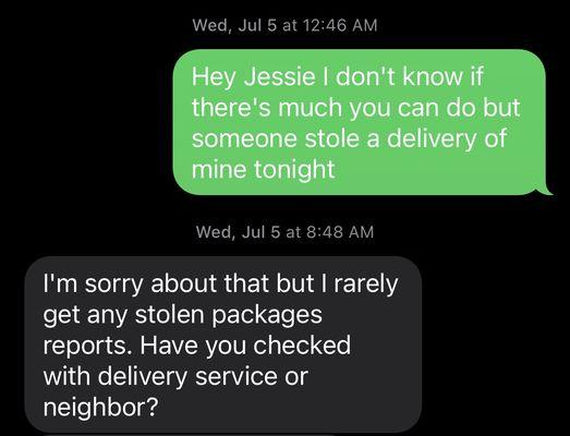 After contacting and confirming the order was delivered, Jessie still took no action.