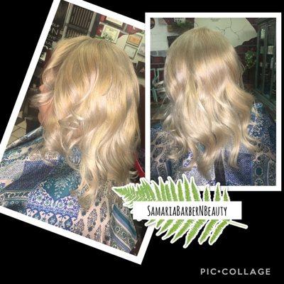 Golden Blond/haircut/blowout & style