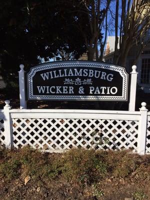 Another beautiful sign at Williamsburg Wicker & Patio