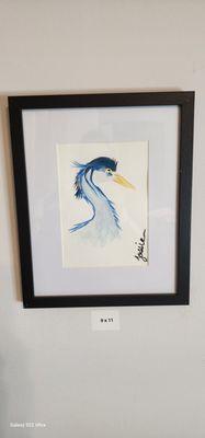 Blue Heron Bird Watercolors