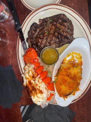 Steak & Canadian Lobster, Twice Baked Potato