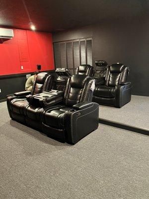 Garage converted into a theater room