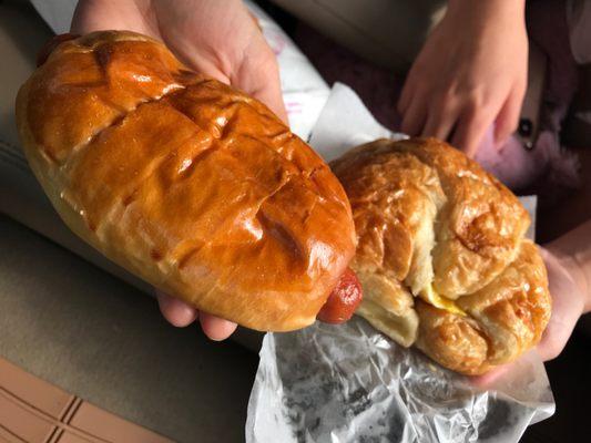 Sausage kolache  egg n' cheese croissant   Drive-thru only!