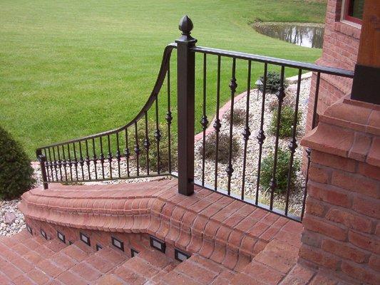 Painted steel railing