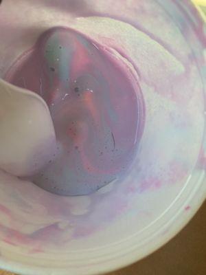 my bubblegum ice cream with hair in it