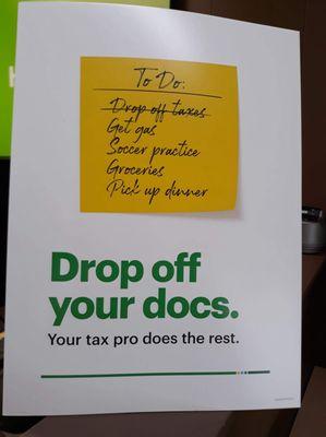 You can drop off your docs in office or digitally!  Ask us how!