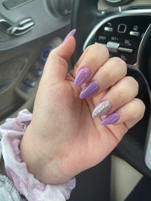 purple acrylic with gel