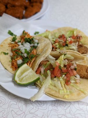 Fish and Chicken homemade tacos