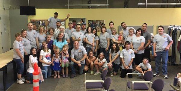 The Calvary Fellowship Fountain Valley team hard at work at the Food Pantry.