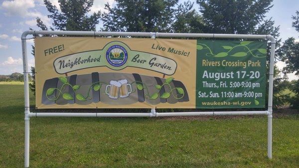 Beer Garden Banner with changeable letter copy