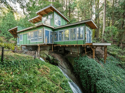 Waterfall House is awaiting final exterior siding....