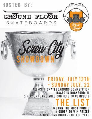 Screw City Showdown will take place from Friday, July 13th-Sunday, July 22nd.

Good luck everybody!