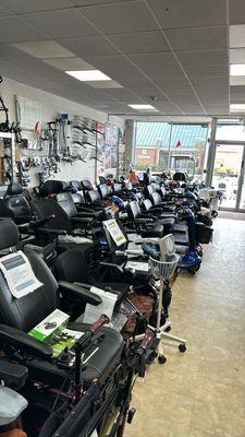 Our scooter display in our showroom.