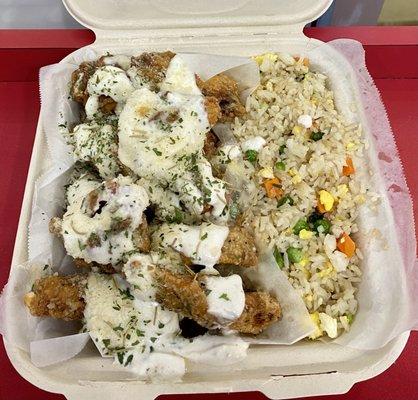 Garlic Parmesan Chicken 10 Piece Wing Combo/Fried Rice