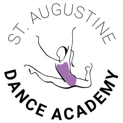 Logo for St. Augustine Dance Academy - with dancer in purple leotard