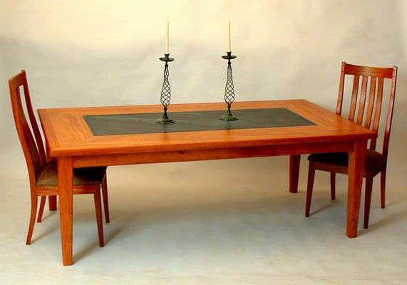 Mahogany Table with Slate insert