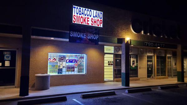 Tobacco land  smoke shop  one stop  for all you smoke