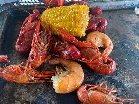 Crawfish, Shrimp, Sausage and Corn