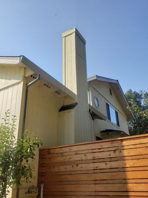 Painted chimney after repair