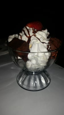 Homemade brownie sundae