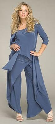 Sympli Off Top With Rapt Vest and Rapt pants in Chambray