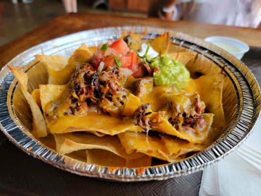 Gnarly Nachos with sweet pork.