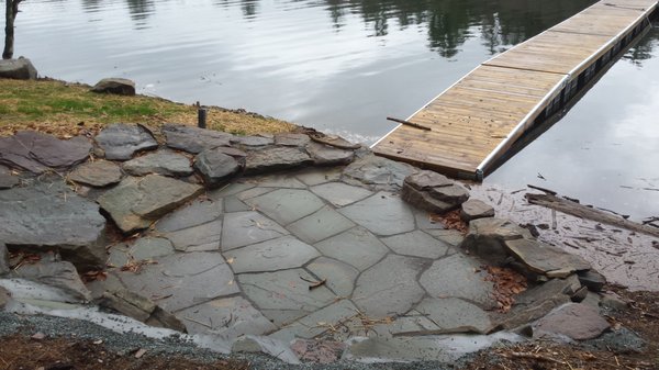 Patio by the water