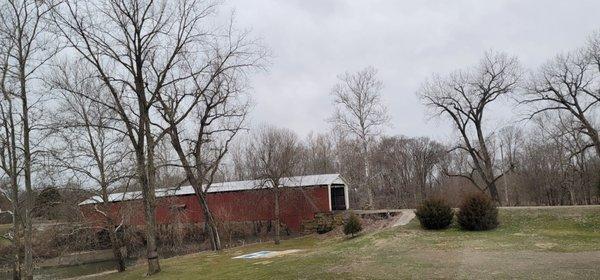 Covered bridge Outside the restaurant