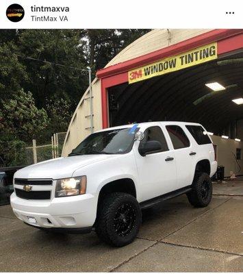 Brand new window tint on this Chevy Tahoe.