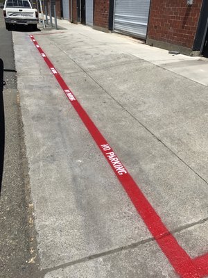 Oakland business Fire lane Red curb