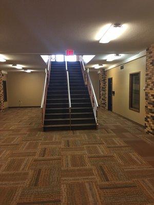 Stairs to my office from Lincoln Ave. Elevator is in the back there is one step from the back parking lot.