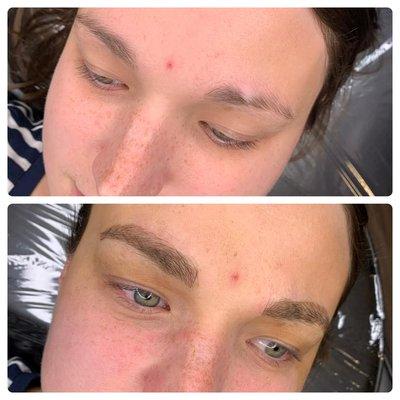 Microblading before and after.