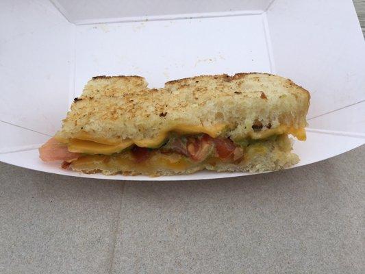 Bacon Guacamole Grilled Cheese sample at Yelp's Food Truck Rumble 2016.