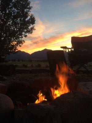 Each cabin has their own private firepit to enjoy the outdoors and the sunsets.