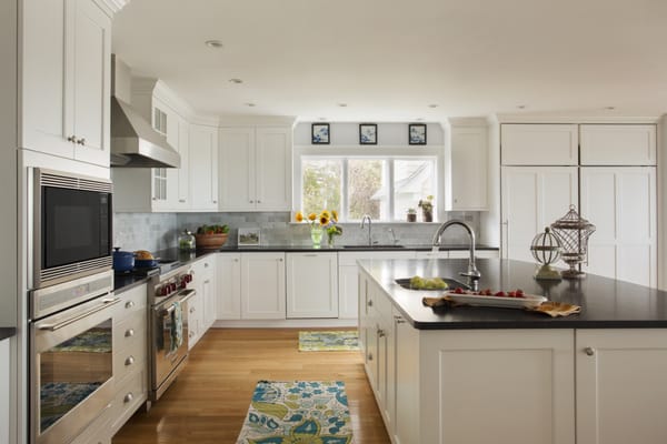 A big kitchen island makes cooking and entertaining easier.