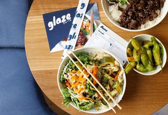 Vegetarian options and healthy japanese fast food from Glaze Teriyaki