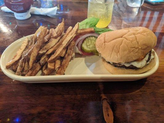 Jalapeno Popper Burger and Fries